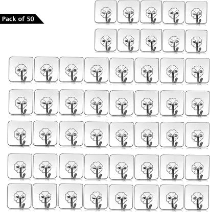 Mahek Accessories Heavy Duty Hooks for Hanging Keys Coats Hats Bags Ceiling Kitchen Accessories Hook 50  (Pack of 50)