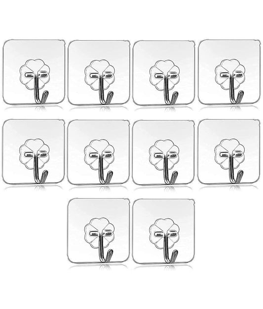 MAHEK ACCESSORIES Self Adhesive Wall Hooks, Heavy Duty Sticky Hooks for Hanging Waterproof Transparent Adhesive Hooks for Wall, Wall Hangers